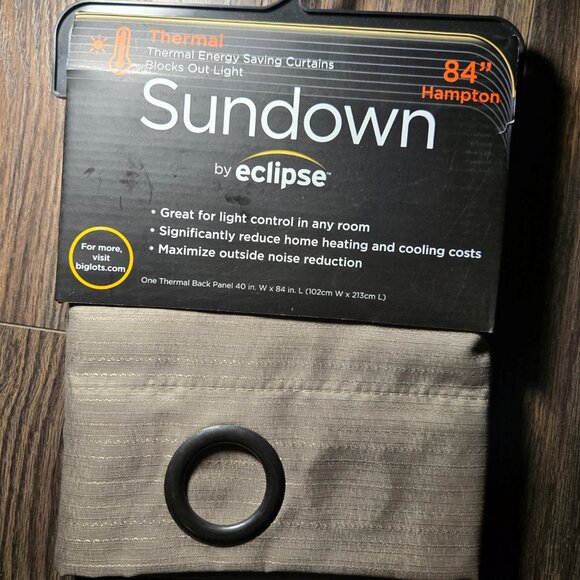 SUNDOWN by ECLIPSE Thermal Curtain Panel in Taupe NWOT - Picture 4 of 4